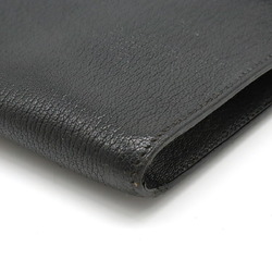 HERMES Pochette Rio Clutch Bag Second Leather Black □C engraved