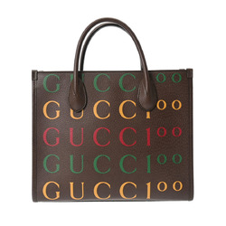 GUCCI Gucci Tote 100th Anniversary Model Brown 680956 Women's Leather Handbag