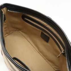 BURBERRY Burberry Plaid Tote Bag Shoulder PVC Patent Leather Beige Black Bordeaux