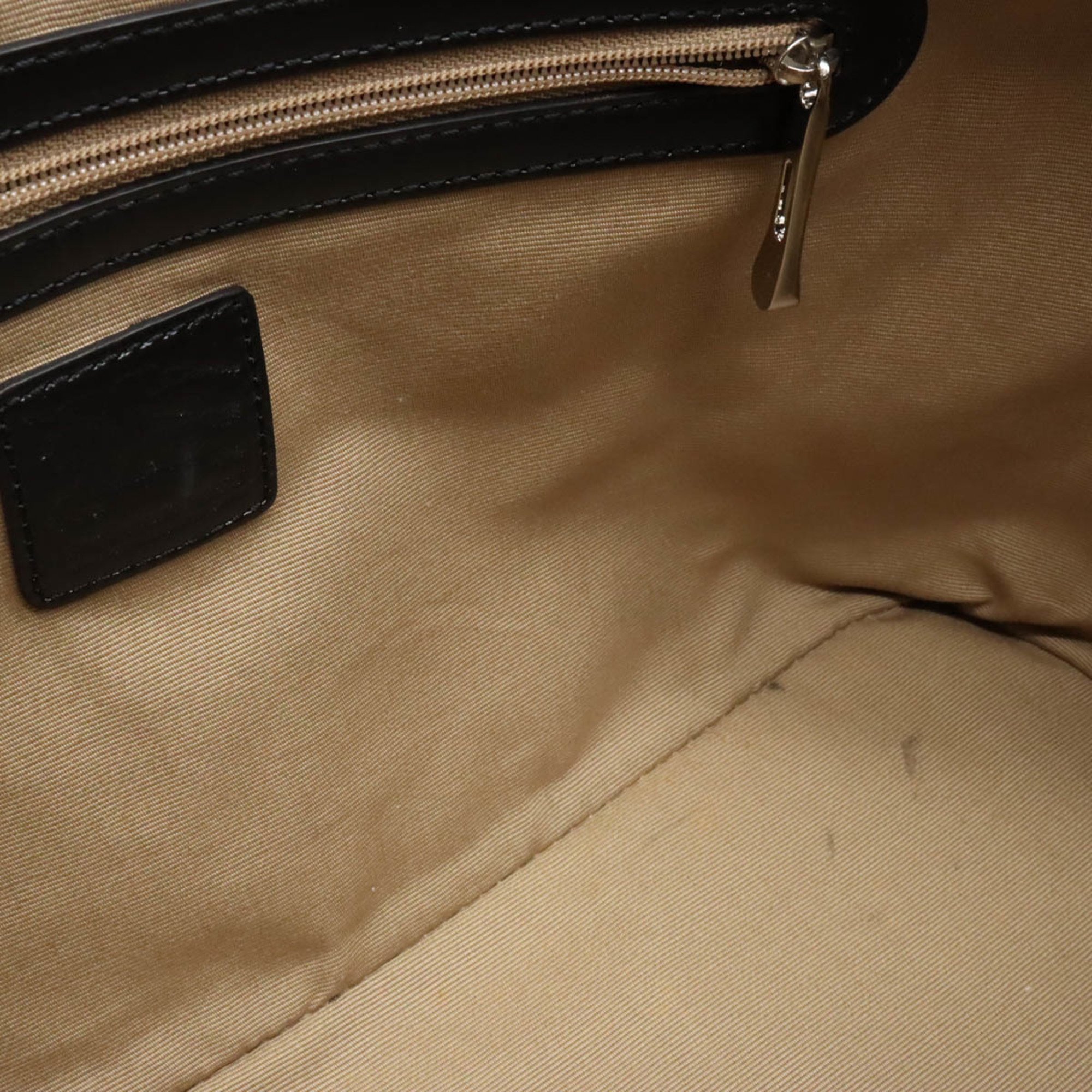 BURBERRY Burberry Plaid Tote Bag Shoulder PVC Patent Leather Beige Black Bordeaux