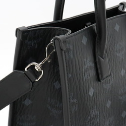 MCM Tote Visetos Handbag Shoulder Bag PVC Leather Black MWTCABO07BK001