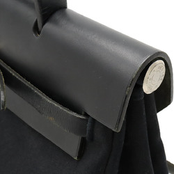 HERMES Ale Bag Ad PM Rucksack Backpack Handbag Toile Officier Leather Black □G stamp