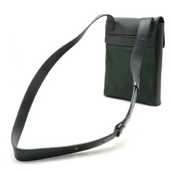 LOUIS VUITTON Taiga Saratov PM Shoulder Bag Canvas Leather Ardoise Black M30892