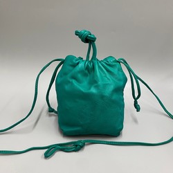 LOEWE Vintage Anagram Logo Drawstring Nappa Leather Genuine Mini Shoulder Bag Crossbody Green 14444