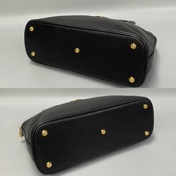 BURBERRY Nova Check Logo Hardware Leather Genuine Handbag Mini Tote Bag Boston Black 29481