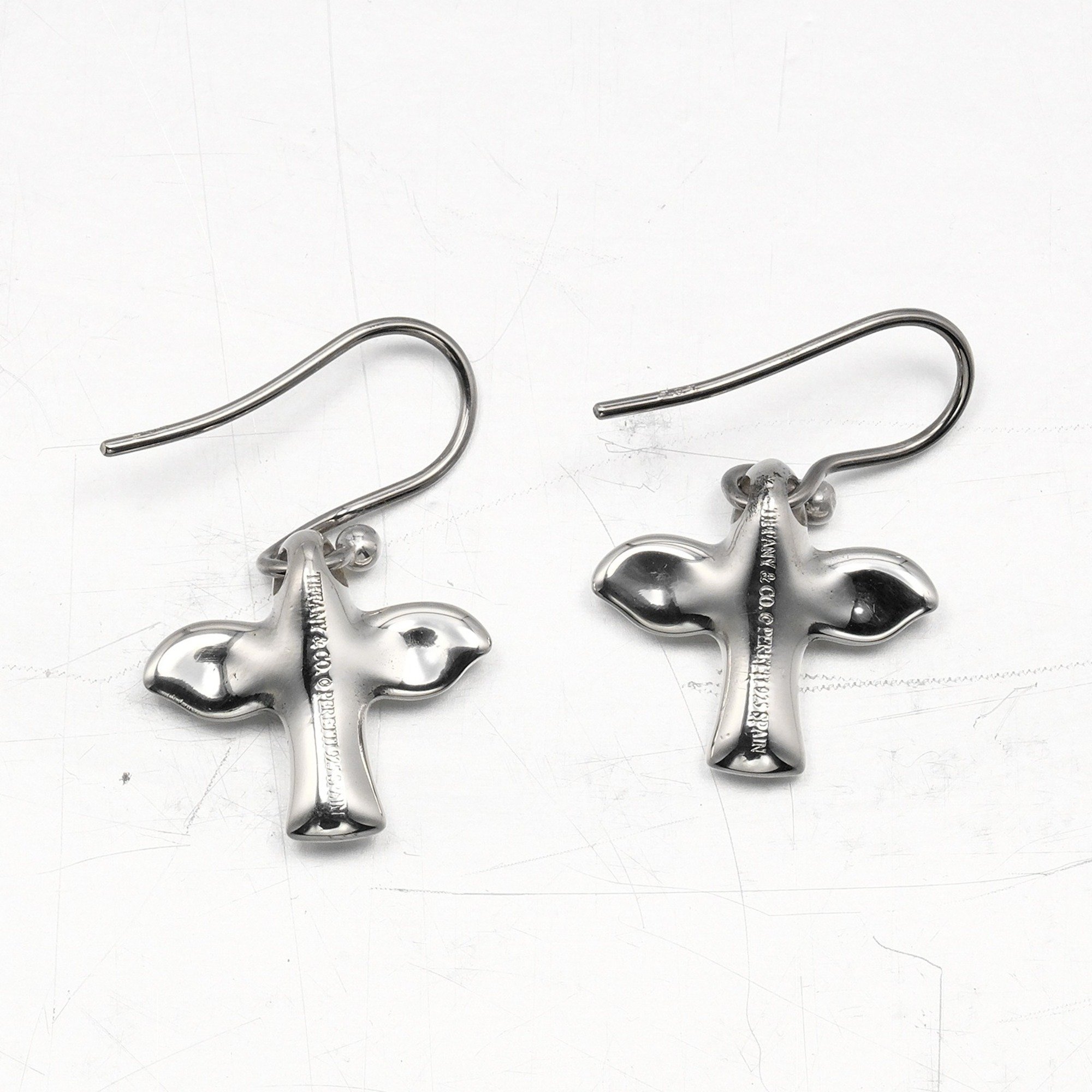 Tiffany TIFFANY&Co. Bird Cross Earrings Silver 925 Approx. 3.04g