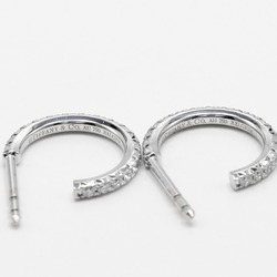 Tiffany TIFFANY&Co. Metro Small Earrings Hoop K18 WG White Gold Diamond