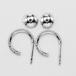 Tiffany TIFFANY&Co. Metro Small Earrings Hoop K18 WG White Gold Diamond