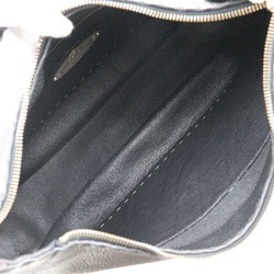 FENDI Celeria Shoulder Bag One Calf Made in Italy Black A4 Zipper Women's