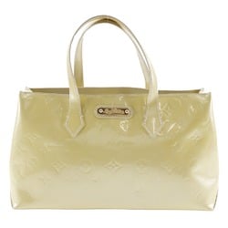 LOUIS VUITTON Wilsher PM Tote Bag M91452 Monogram Vernis Broncolailles Made in France 2011 Beige MI0171 Handbag A5 Open Women's