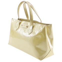 LOUIS VUITTON Wilsher PM Tote Bag M91452 Monogram Vernis Broncolailles Made in France 2011 Beige MI0171 Handbag A5 Open Women's