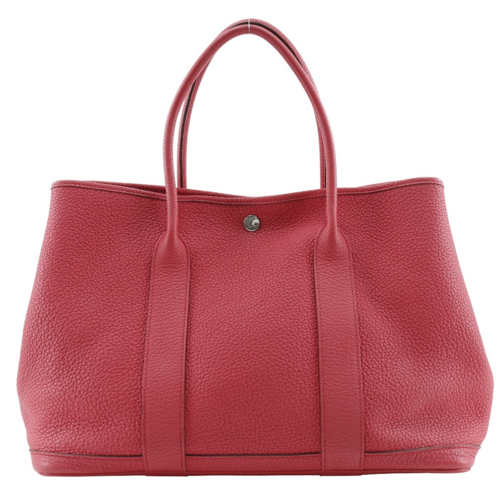 Hermes Garden Party PM Tote Bag Negonda Made in France 2015 Pink T Handbag A4 Snap Button Ladies