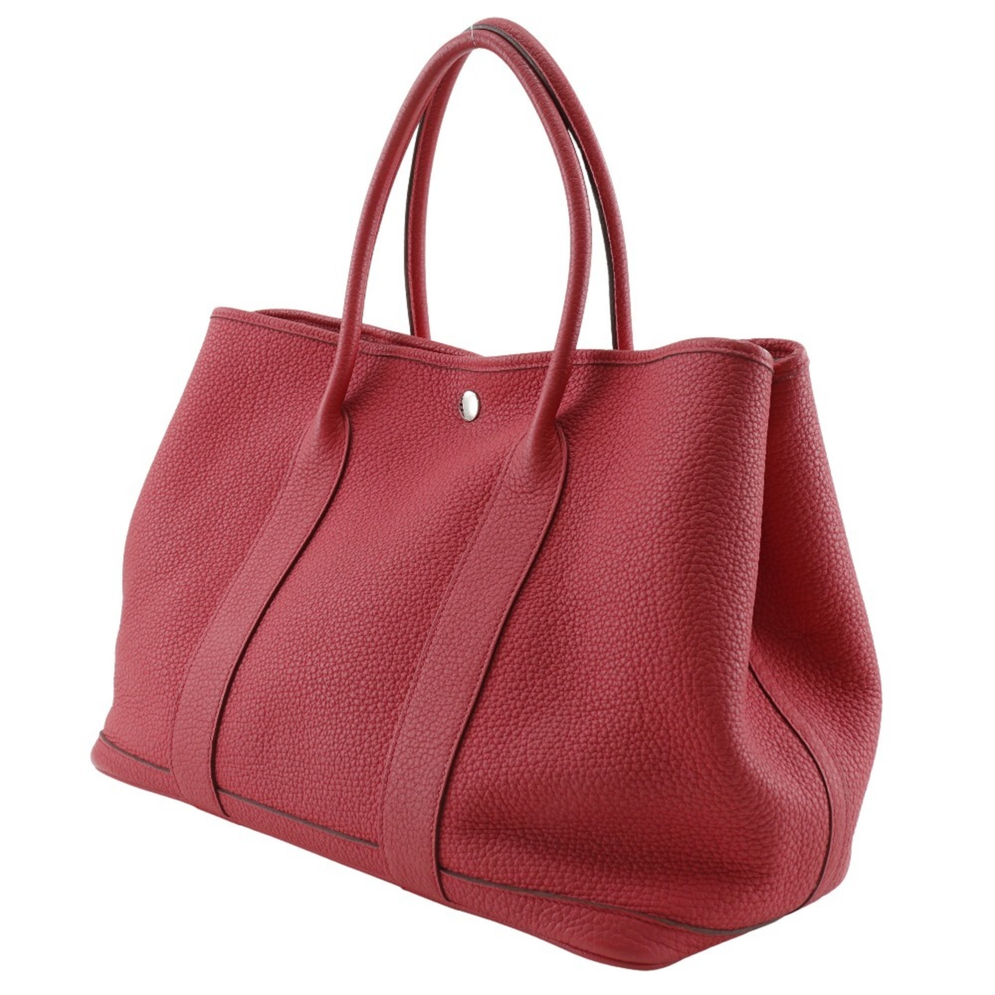 Hermes Garden Party PM Tote Bag Negonda Made in France 2015 Pink T Handbag A4 Snap Button Ladies