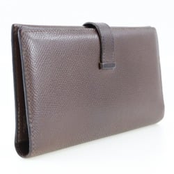 Hermes HERMES Baan Classic Long Wallet Vaux Epson Made in France Brown/Gold Hardware Belt classic Men's Women's