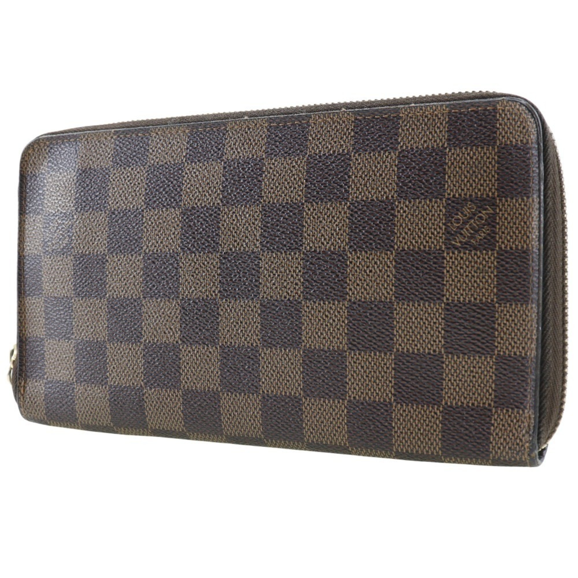 LOUIS VUITTON Zippy Organizer Long Wallet N60003 Damier Canvas Made in France 2005 Brown VI0055 Zipper Men Women