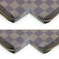 LOUIS VUITTON Zippy Organizer Long Wallet N60003 Damier Canvas Made in France 2005 Brown VI0055 Zipper Men Women