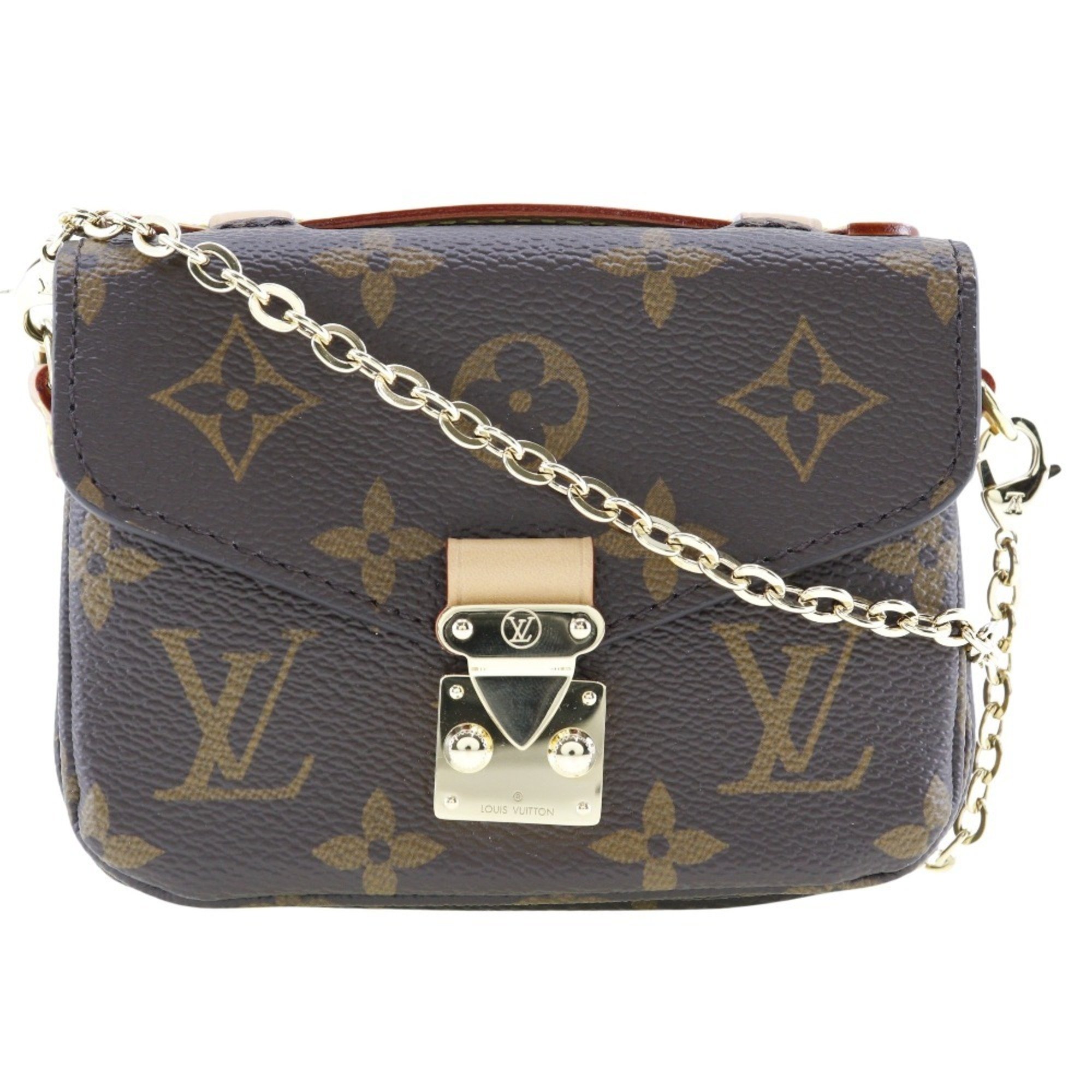 LOUIS VUITTON Micro Metis Shoulder Bag M81267 Monogram Canvas Made in France Brown Crossbody Flap Women's