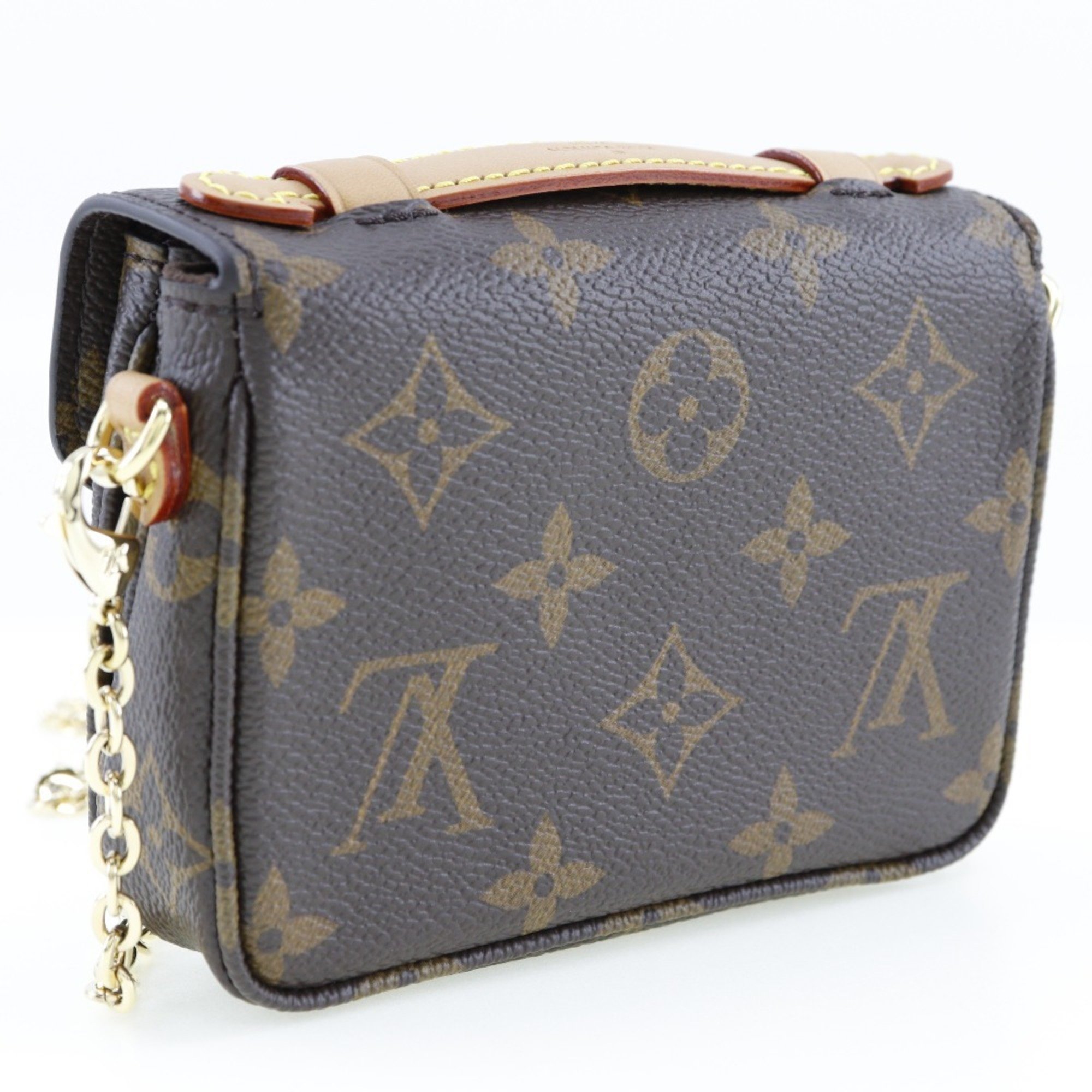 LOUIS VUITTON Micro Metis Shoulder Bag M81267 Monogram Canvas Made in France Brown Crossbody Flap Women's