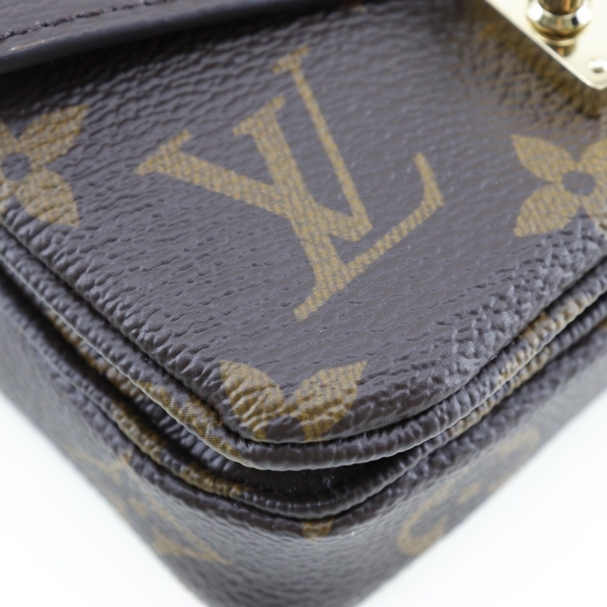 LOUIS VUITTON Micro Metis Shoulder Bag M81267 Monogram Canvas Made in France Brown Crossbody Flap Women's