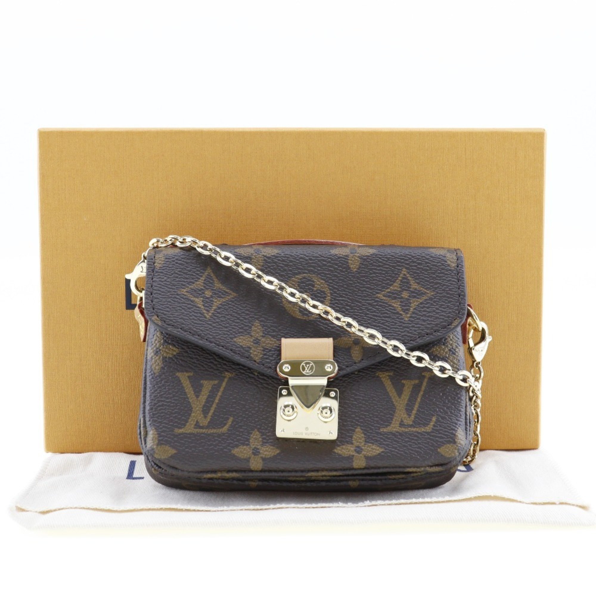 LOUIS VUITTON Micro Metis Shoulder Bag M81267 Monogram Canvas Made in France Brown Crossbody Flap Women's