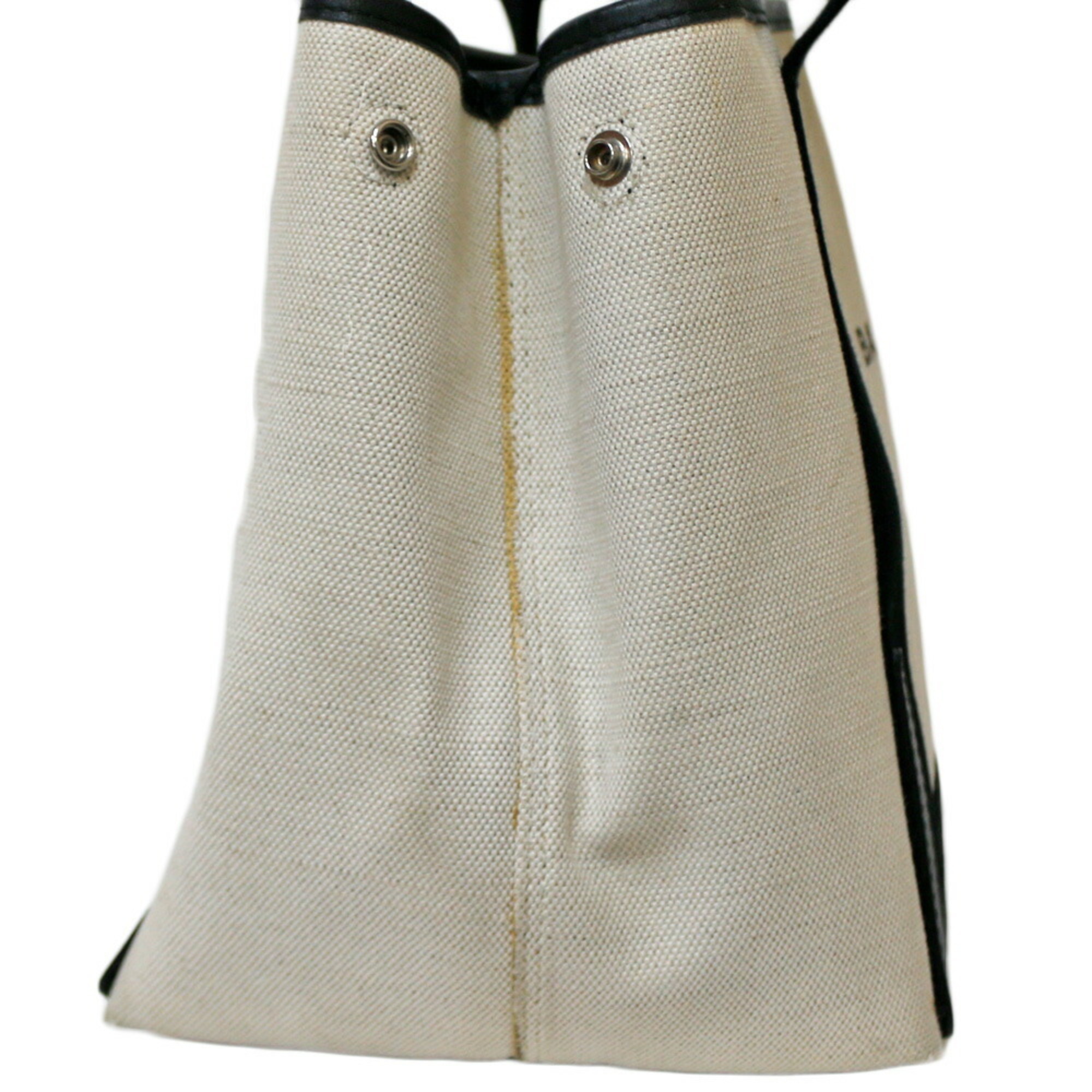 Balenciaga Navy Cabas Shoulder Bag Canvas Beige Women's 