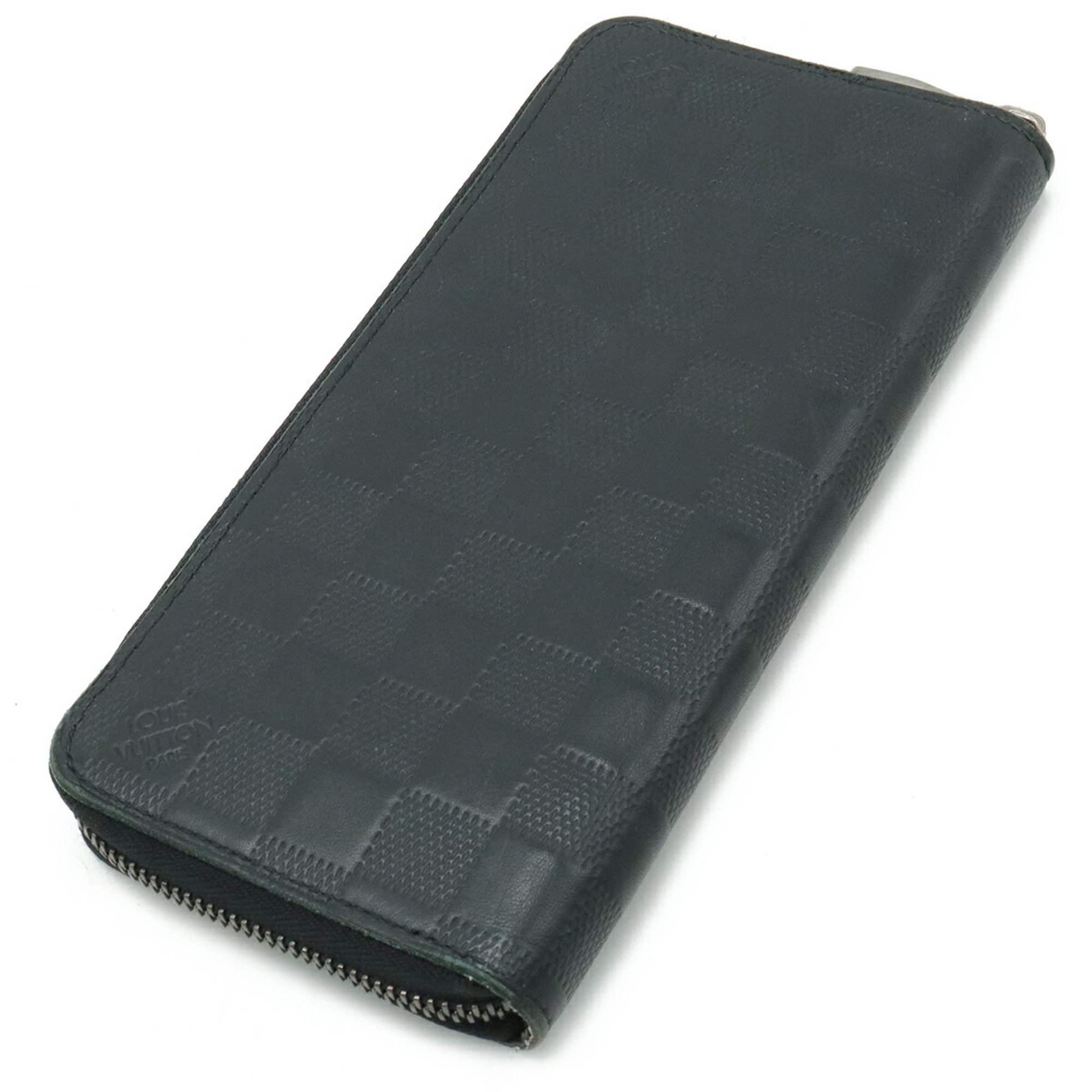 LOUIS VUITTON Damier Infini Zippy Wallet Vertical Long Onyx Black N63548