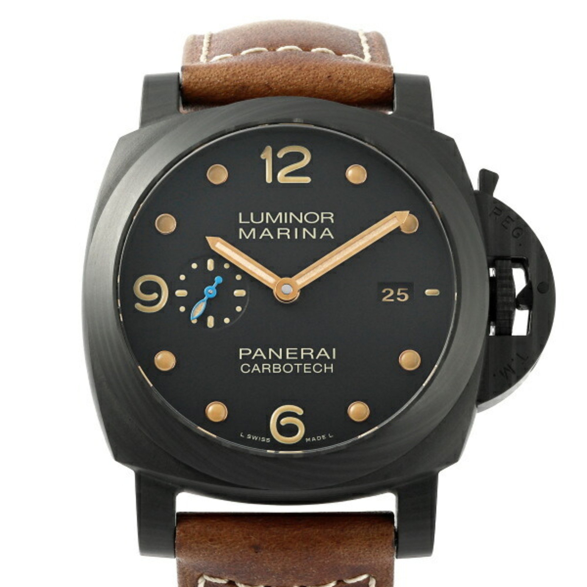 Panerai Luminor 1950 3 Days Carbotech PAM00661 Black Dial Watch Men's