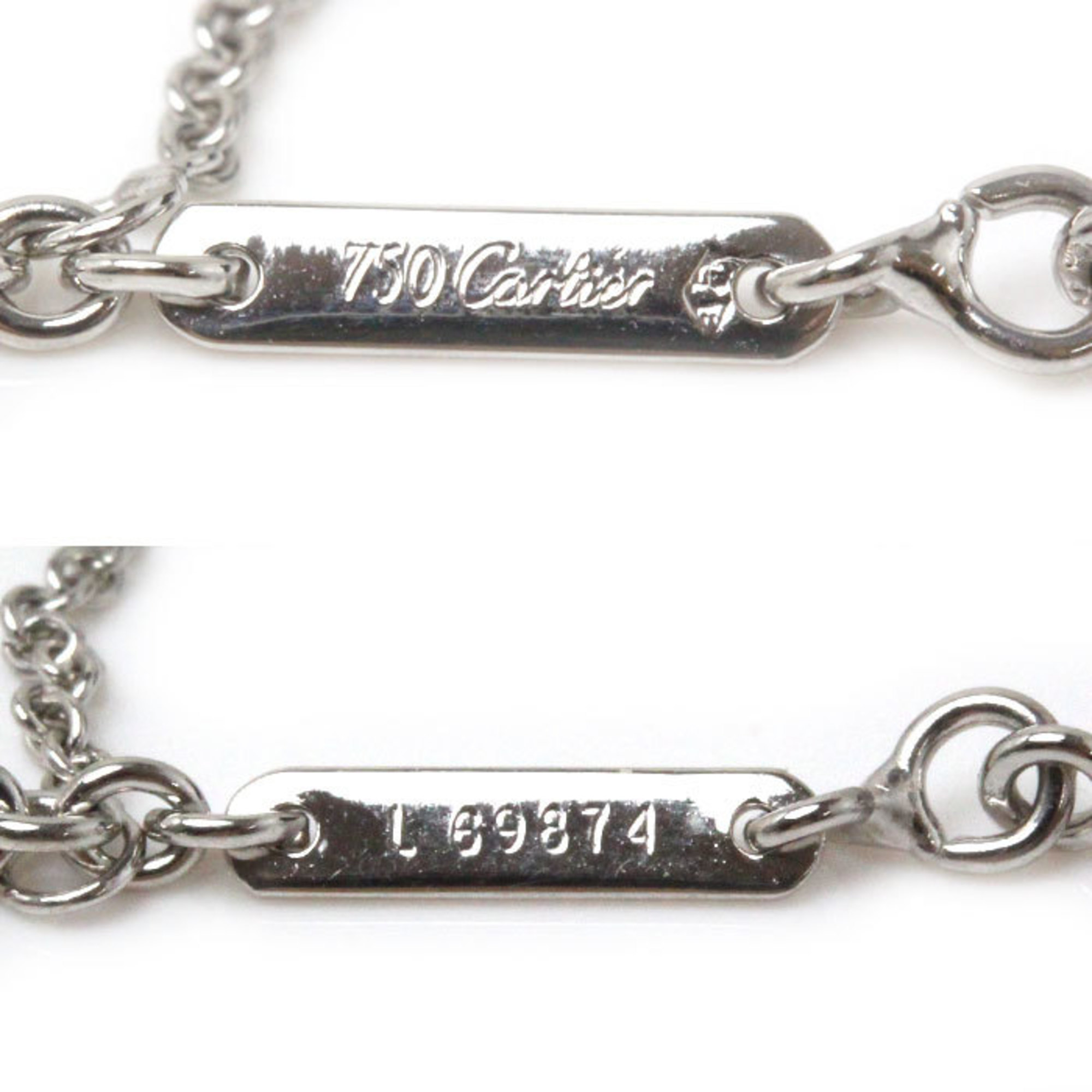 CARTIER K18WG White Gold Forsa Chain Necklace B7006300 8.7g 42cm Women's