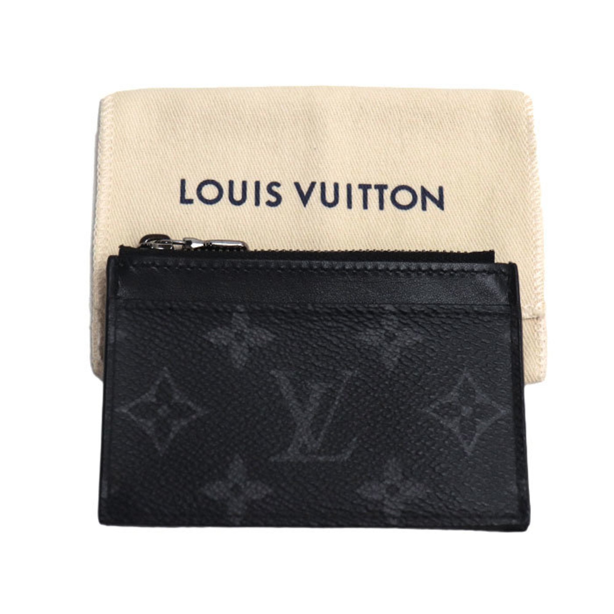 LOUIS VUITTON Compact Coin Card Holder Case Eclipse Gray M82253 IC Chip Men's