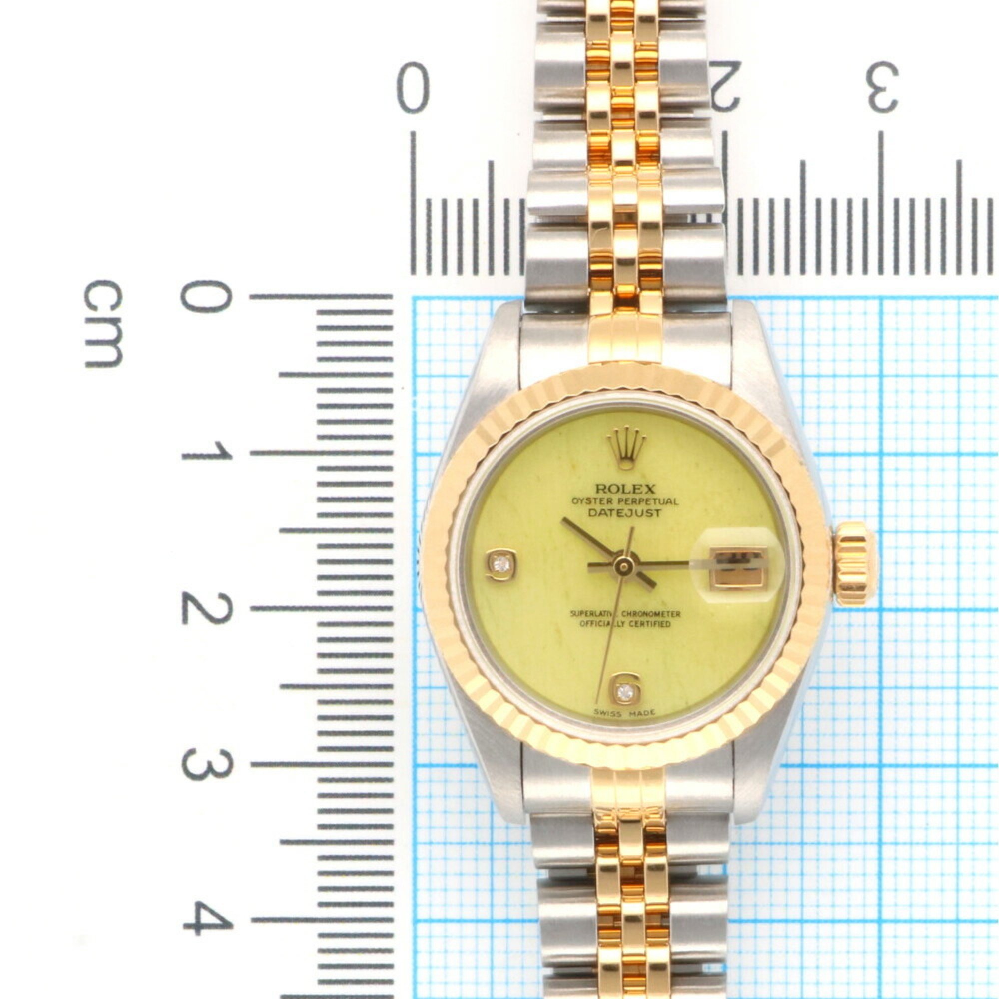 Rolex Datejust Oyster Perpetual Watch Stainless Steel 79173 Automatic Ladies ROLEX K No. 2001 2P Diamond Green Jadeite Overhauled