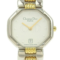 Christian Dior Octagon Case Date Women's Quartz Battery Watch White Dial 48 203