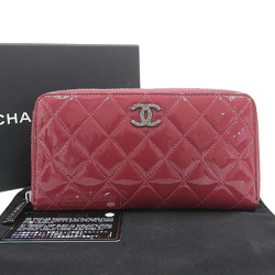 CHANEL Cocomark round long wallet enamel pink with sticker 2 A50106
