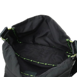 CHANEL Sports Line Coco Mark Shoulder Bag Nylon Rubber Black Neon Yellow A26709