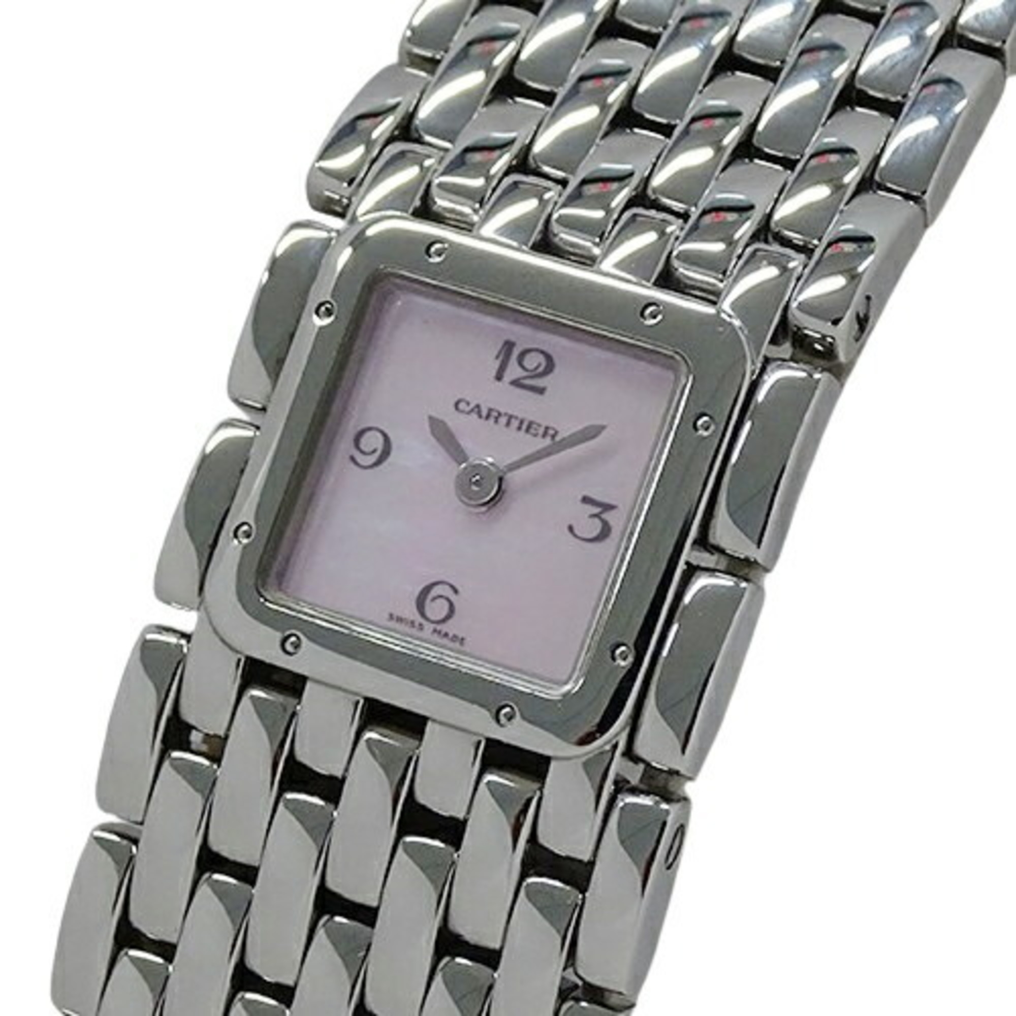 Cartier Watch Ladies Panth re Ruban Pink Shell Quartz Stainless