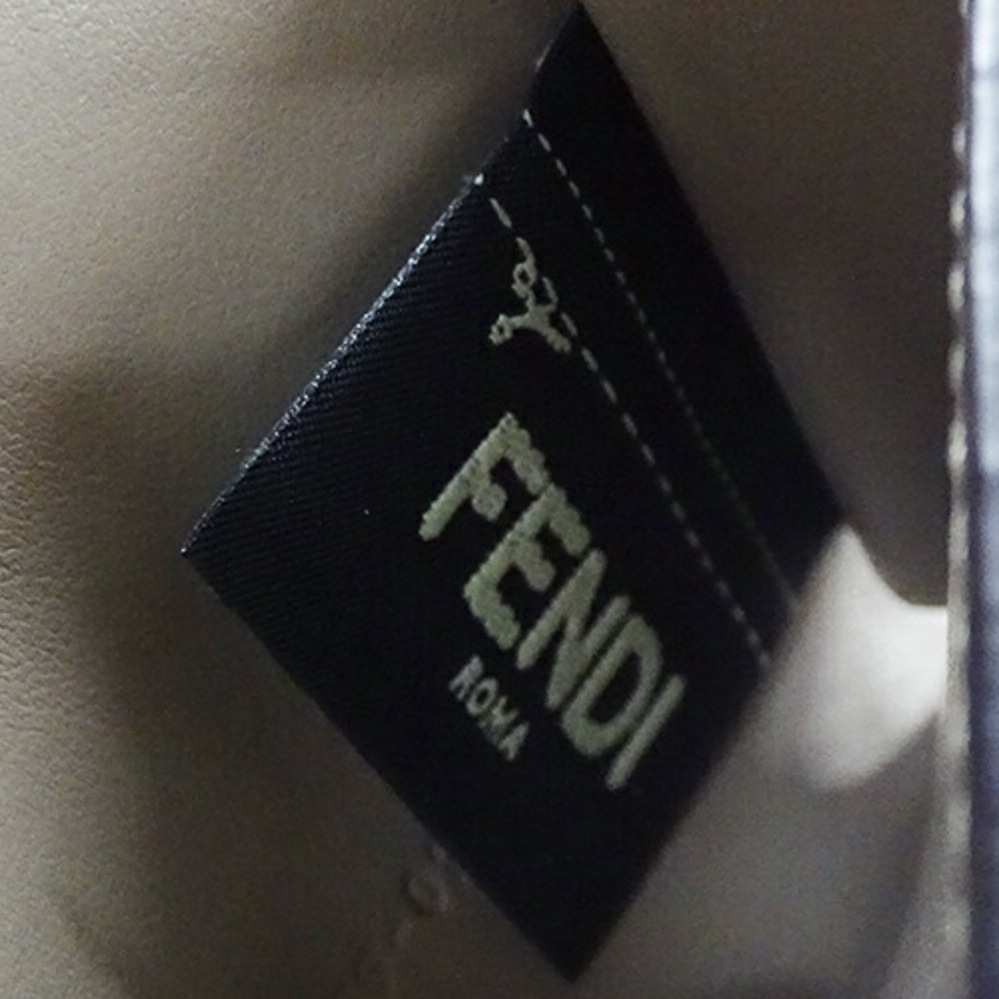 FENDI Card Case Ladies Men's Business Holder Leather Visible Greige 8M0217