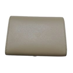 FENDI Card Case Ladies Men's Business Holder Leather Visible Greige 8M0217