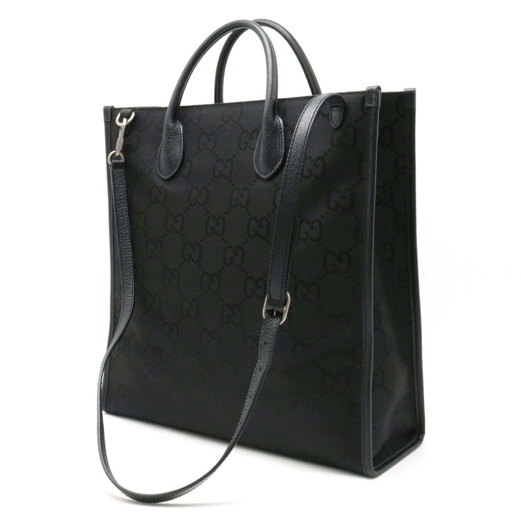 GUCCI Gucci Off The Grid Long Tote Bag Shoulder Nylon Canvas Leather Black 630355