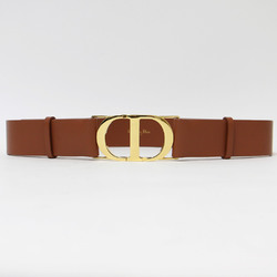 Christian Dior Belt Bit Waist Buckle Gold Brown 75 CD Logo Signature 30 MONTAIGNE Montage Leather Genuine