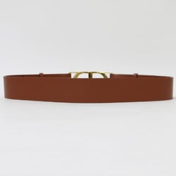 Christian Dior Belt Bit Waist Buckle Gold Brown 75 CD Logo Signature 30 MONTAIGNE Montage Leather Genuine