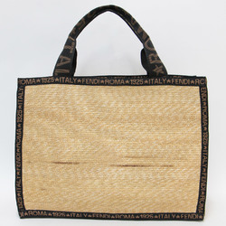 FENDI Bag Tote Shoulder Beige A4 Freestanding Basket Logo ROMA Raffia VINTAGE Vintage Square Casual Spring/Summer