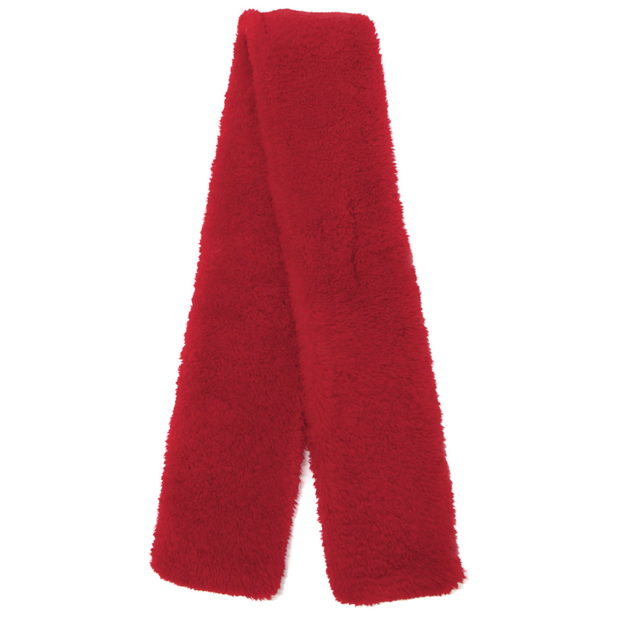 BOTTEGA VENETA Muffler Stole Red Fur Lamb Sheep Shearling Scarf 22 Fall/Winter Elegant