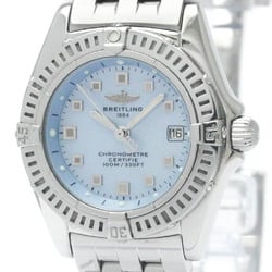 Polished BREITLING Callistino Blue MOP Dial Steel Quartz Watch A72345 BF568289