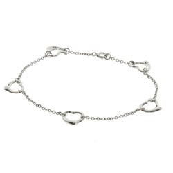 Tiffany 5P Open Heart Bracelet Silver Women's TIFFANY&Co.