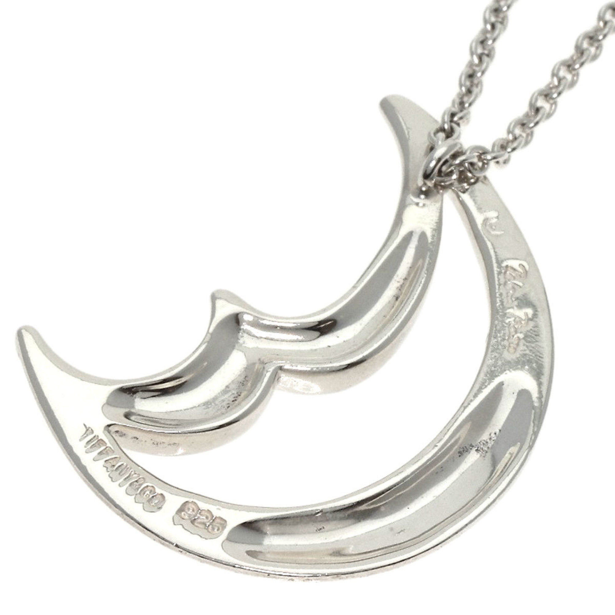 Tiffany Crescent Moon Necklace Silver Women's TIFFANY&Co.