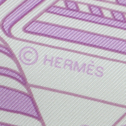 HERMES Muffler/Scarf Light Purple White Square Bandana Pattern Print Boyfriend 55 Sangles en Zigzag