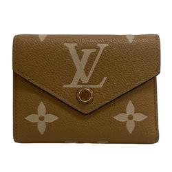LOUIS VUITTON M81459 Portefeuille Victorine Monogram Empreinte Trifold Wallet Brown Women's