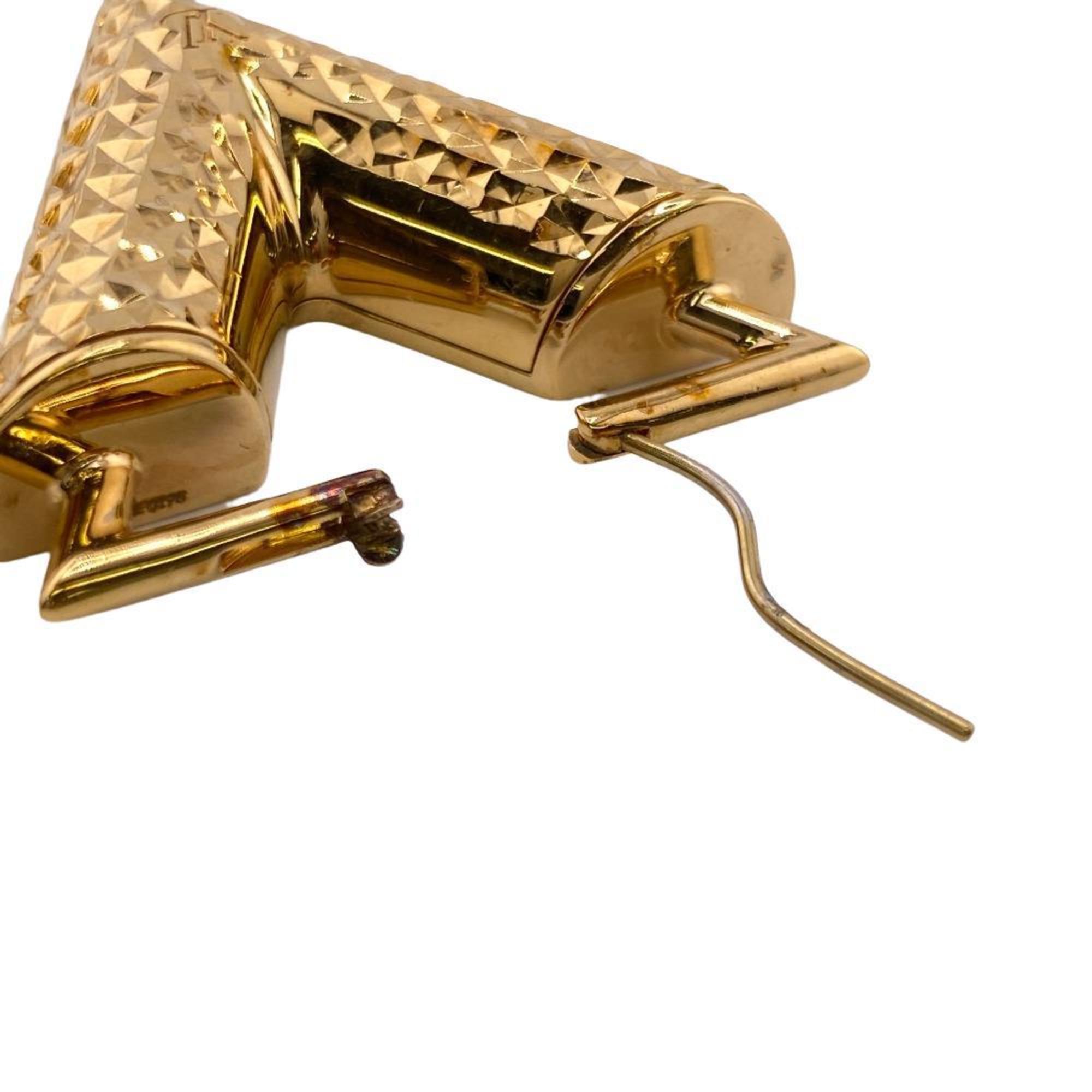 LOUIS VUITTON M64270 Book de Reuil Essential V Guilloche Earrings Gold Ladies