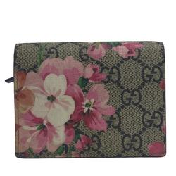 GUCCI 453176 GG Blooms Compact Wallet Bifold Beige Ladies