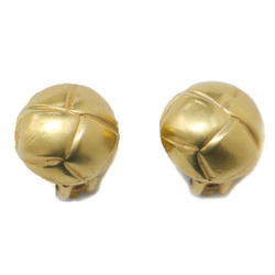 HERMES Hermes Earrings Gold Binaural Covered Button Vintage
