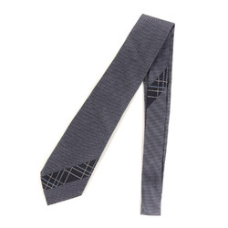 GIVENCHY Check switching pin dot silk tie navy blue made in Italy